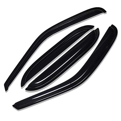 Lightronic Extra Durable Tape-on Auto Vent Window Visor, Fit 2000-2006 Chevrolet Tahoe & GMC Yukon, 2001-2006 Yukon Denali, 2002-2006 Cadillac Escalade, Original Wind Deflector Rain Guard, Smoke, 4Pcs - size: Outside Mount