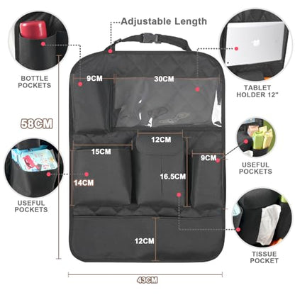 XDV Car Seat Organizers,Multi-functional Back Seat Protectors, Storage Pouches, Child kicking prevention and Tray Holders Kick Mats Back (for Cars, Kids,and Rear Seats) (Black, 1 Pack) - size: 1 Pack
