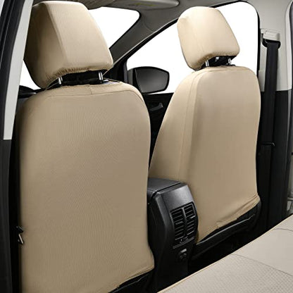 Flying Banner Car Seat Covers Front Seats Rear Bench Polyester car seat Protectors Easy installations Rear Bench Split Classic Man Lady Truck - color: Front Pair Solid Beige