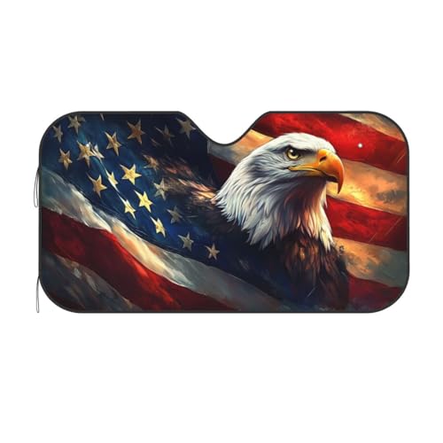 American Flag Car Sun Shade Windshield Sunshade Foldable Front Window Shield Cover for Truck SUV - color: Blue7