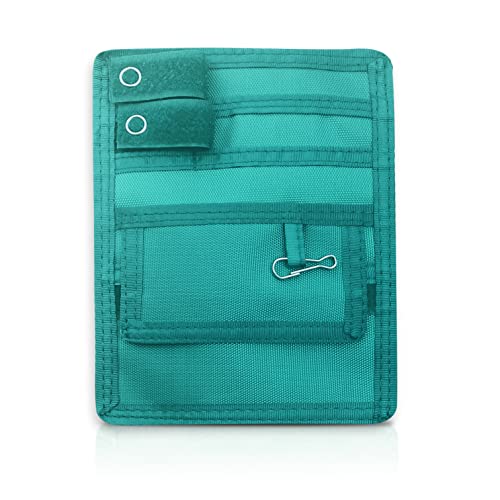 ASA TECHMED Nurse Pocket Organizer, Nylon 5 Pocket Nurse Scrub Organizer, 6 Inch x 5 inch, Green - color: Green