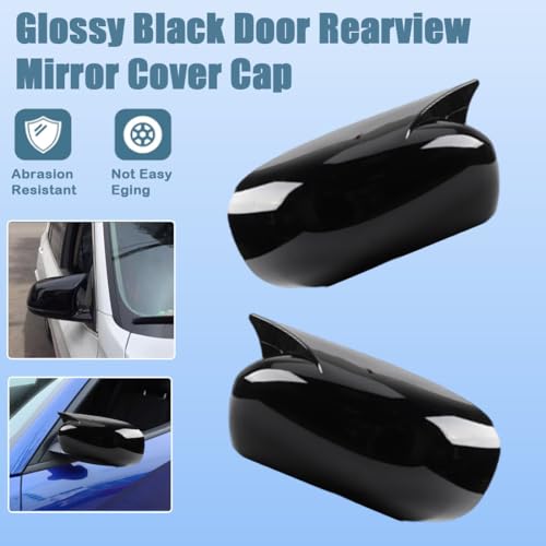 XITER 2pcs Rear View Side Mirror Cover Side Mirror Cap for Dodge Charger 2006 2007 2008 2009 2010,Glossy Black - color: Glossy Black