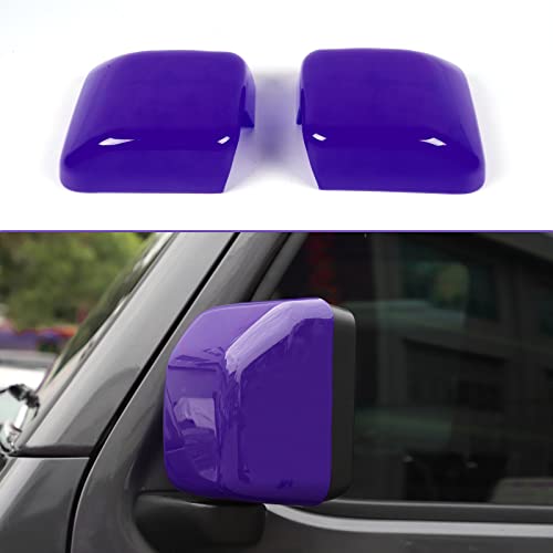 Rearview Mirror Cover Trim Shell Kit Car Rear View Mirror Exterior Decoration Accessories for Jeep Wrangler JL JLU 2018-2022 & Gladiator JT (Purple) - color: Purple