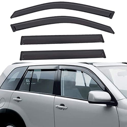 Set of 4 Front+Rear Smoke Sun/Rain Guard Outside Mount Tape-On Acrylic Window Visors Compatible with 03-08 Pilot - size: for 2003-2008 Honda Pilot