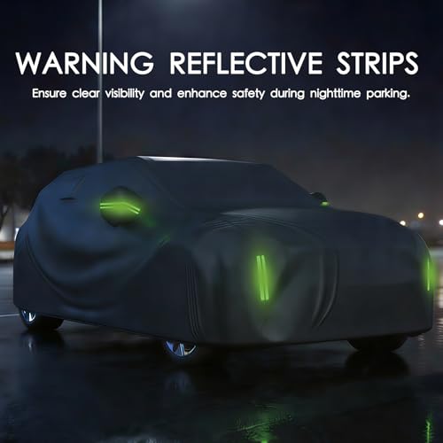 Car Cover Waterproof All Weather 10 Layers SUV Car Cover Universal 210T Heavy Duty Fit for Toyota RAV4,Honda CRV,Tesla Model Y,Chevrolet Equinox,Nissan Rogue etc.(Black,Fits SUVs up to 190") - color: Black, size: Fits SUVs up to 190"