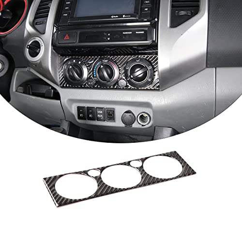 Soft Carbon Fiber Car Center Control Air Conditioning Adjustable Trim Sequins Stickers Trim Fit For Toyota Tacoma 2006 2007 2008 2009 2010 2011 2012 2013 2014 2015 (Black Carbon Fiber) - color: Black Carbon Fiber