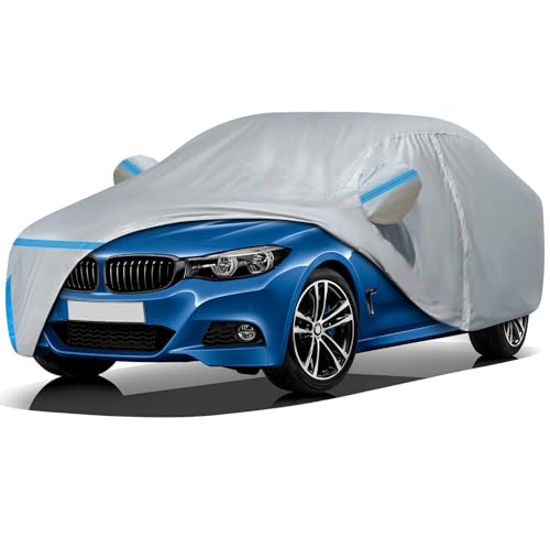 Car Cover for 2007-2026 BMW 3 Series M3 320i 325i 328i 330i 335i 340i, Waterproof Custom-fit All Weather Sun Rain UV Dust Snow Protection Windproof Outdoor Car Cover with Door Zipper and Cotton Lining - size: 3 Series Cover