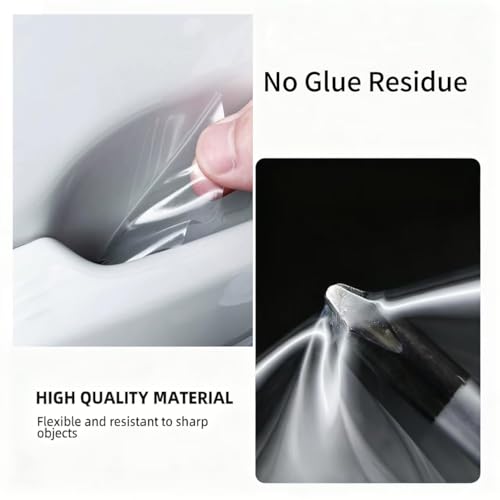 10-Pack Car Door Handle Protector Film, Clear Anti-Scratch Door Bowl Guards, Durable Waterproof & Wear-Resistant Paint Protection Stickers for Most Vehicles
