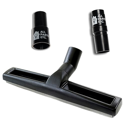1.25” Squeegee Floor Tool for Wet/Dry Vacuums – Water Removal Attachment with 1 3/8” & 1.5” Adapters – Compatible with Shop Vac, Craftsman, Milwaukee, & Central Vacuums - color: Squeegee Brush