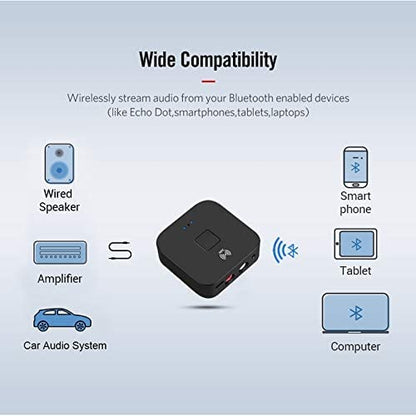 Bluetooth Receiver for Home Stereo RCA, 3.5mm AUX Wireless Audio Adapter for Home and Car Stereo System,NFC-Enabled