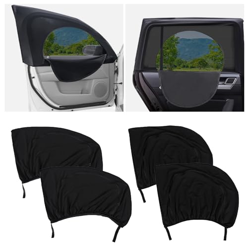 4PCS Car Window Shades with Zipper,Breathable Car Window Cover Baby Window Shades for Car,Camping Essentials Side Window Sun Shade for Privacy Protection Fits Most Cars - color: front and rear windows/4pcs