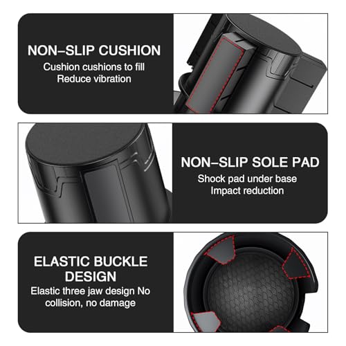 QODOLSI Pack-1 Car Conversion Cup Holder, Within 4.13" Drink Stand from Small to Large Cups Mouth, Rotatable Adjustable Base with Anti-Slip Pad, Universal Plug-and-Play Cup Holder for Cars (Black)