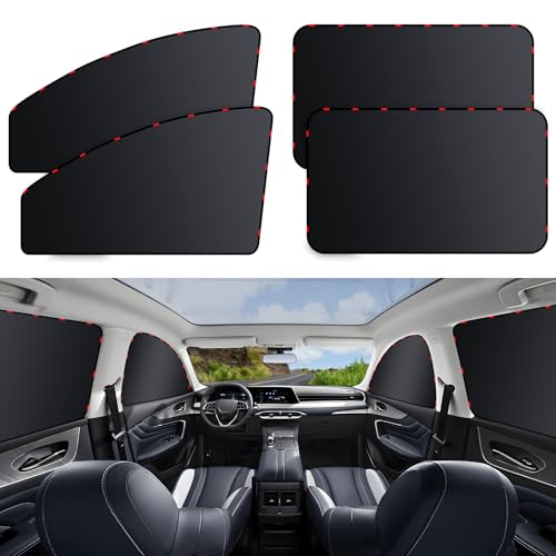 ZATOOTO 4 Pack Car Privacy Curtains, Full Blackout Car Window Shades, Universal Fit for Most Cars, Great for Travel, Camp, Privacy - size: Blackout-4pcs