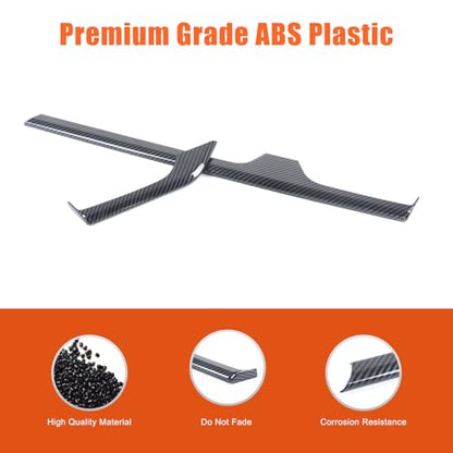 Car Center Console Trim Strips Compatible with Toyota Grand Highlander 2024 2025 2026,ABS Center Console Dashboard Panel Cover Strips Interior Decoration Accessories 2PCS (Carbon Fiber Pattern)
