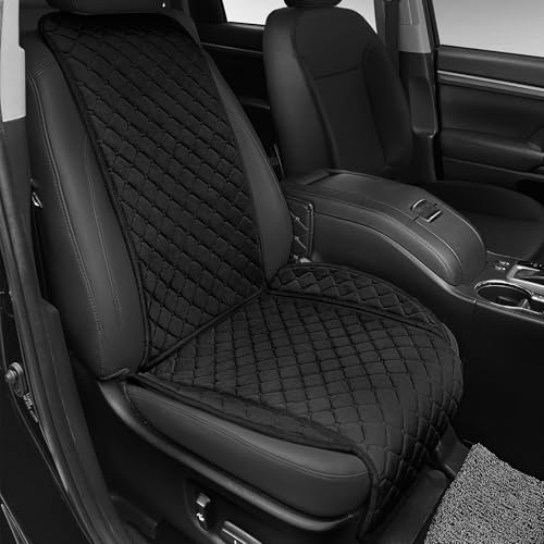 surpassme Comfortable Car Seat Covers Universal Front Seat Covers for Car Accessories, Padded Car Interior Covers for Automotive, SUV, Truck, and Van(Black) - color: Black, size: 1 Comfortable Front Seat Cover