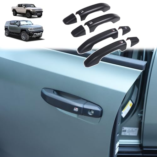 for Hummer EV Accessories Exterior Door Handle Cover,ABS Car Door Handle Protectors Cap Compatible with Hummer EV SUV Pickup SUT 2024 2025+ 8PCS (Matte Black) - color: Matte Black
