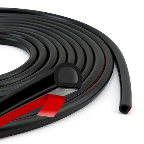 D Shape Weather Stripping Door Seal 20FT,Black Color Silicone Weather Stripping,T-Shaped Seal Strip for Door Frame Window Seal (Black, 3/8" W × 1/4" T) Size S - color: Black, size: 3/8" W × 1/4" T