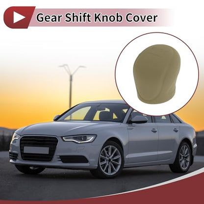Gear Shift Knob Cover Universal for Car SUV Truck RV Insert Stick Shifting Handle Protector Silicone Beige - color: Beige