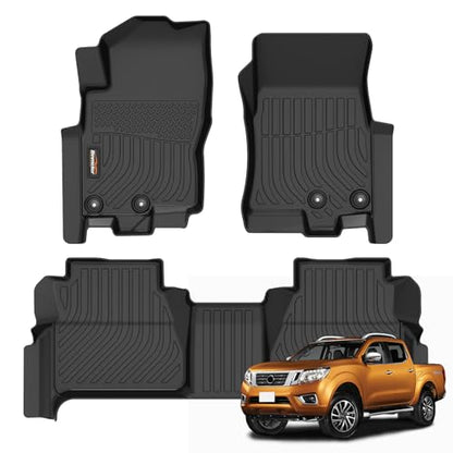 Binmotor-All Weather Floor Mats for Nissan Frontier Crew Cab 2026 2025 2024 2023 2022(Not for 2nd with Under Seat Speaker), Frontier Car Floor Mats for Nissan Frontier PRO-4X,PRO-X,S,SV,SL - style: 1) Car Mats for Nissan Frontier CrewCab (2022-2026)
