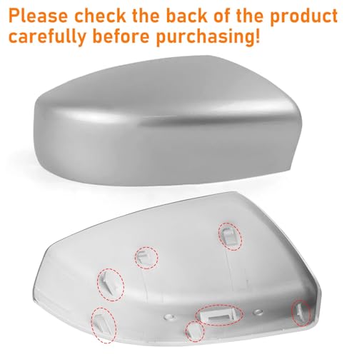 Moonlinks Compatible with Nissan Sentra 2013 2014 2015 2016 2017 2018 2019 Side Mirror Cover Replacement,Silver Left Driver & Right Passenger Side Door Rearview Side Mirror Cap Without Turn Signal - size: Silver-Pair
