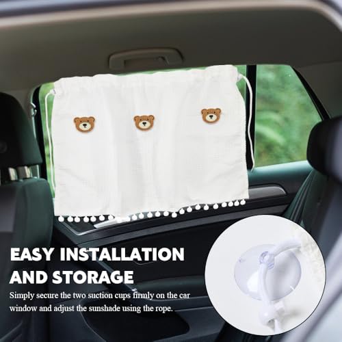 Car Side Window Sun Shade Privacy Curtain for Baby, Suction Cup Window Shade, 25"x18" Car Cartoon Sunshade Protector Heat Blocker Cover, Privacy Curtain for Kids Women (Three Bears) - color: Three Bears