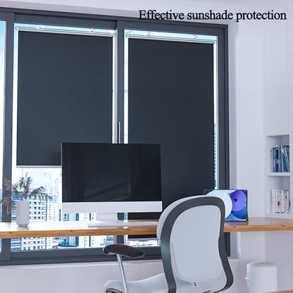 No Drilling Retractable Roller Window Shades (2 Pack), Suction Cups Window Shade Removable Blackout Window Cover Easy to Install for Living Room Bedroom Car Window Office Bathroom (17.7"x49") - size: 17.7"x49"