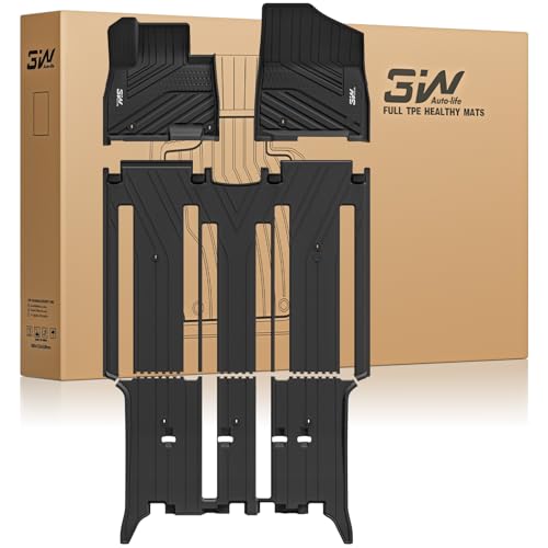 3W Floor Mats for Kia Carnival Hybrid 8 Seats 2025 2026(Not Fit Pure Fuel), Custom Fit All Weather TPE Fit Heavy Duty Floor Liner Accessories, Black - size: 1.For Kia Carnival | 25-26 | 1st-3rd Row