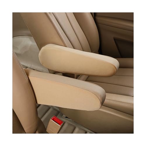 Kewucn 2 PCS Car Front Seat Armrest Covers, Elastic Fabric Auto Seat Armrest Protectors, Universal Seat Arm Rest Cover Replacement, Vehicle Interior Decor Accessories (Beige) - color: Beige