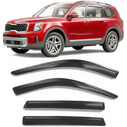 2020-2025 Tape-on Rain Guards for Kia Telluride Side Window Deflector Visors LX S EX SX X-Line X-pro Prestige Durable Tinted Vent Shade 2021 2022 2023 2024 - size: For Kia Telluride 2020-2025