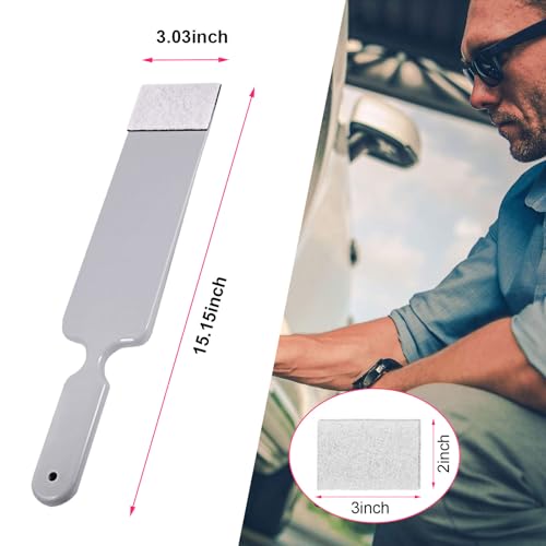 Dickno Bulldozer Squeegee, Long Handle Flat Glass Bulldozer Tint Tools, Scrubber Paddle Squeegee for Car Front Rear Windows Cleaning, Vinyl Wrap and Snow Frost Ice Removal Tool (Grey) - color: Gray