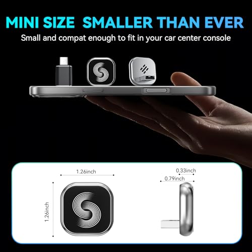 2026 Upgraded Wireless CarPlay Adapter, Bluetooth Car Play Wireless Adapter Mini 2-in-1 Android Auto Adapter, Plug & Play Zero Latency Auto-Connect, USB-A/Type-C Interface, Fits iOS 10+ & 2015+ Cars