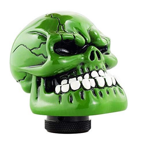 Green Skull Manual Automatic Gear Shift Knobs - color: Green
