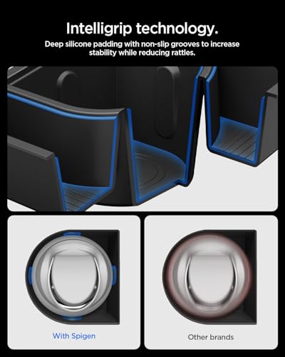 Spigen Center Console Organizer [Sliding Tray w/Intelligrip & Sunglass Holder] for 2025 2026 Tesla Model Y Juniper Accessories, Cup Holder Expander for 32oz 40oz Owala, Hydro Flask, Yeti, & More - size: Center Console Organizer (Bottle)