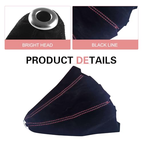 Car Shift Boot Cover, Suede Leather Auto Gear Shift Knob Boot Protection Cover, Car Manual Shifter Boots Sleeve Dust Protector, Universal Handbrake Gaiter Boots Covers for Sedan Van (Red) - color: Red