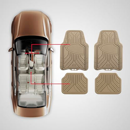 Armor All 78848 4 Piece All Season Floor Mat - Tan - color: Tan, style: 4PC Full Set