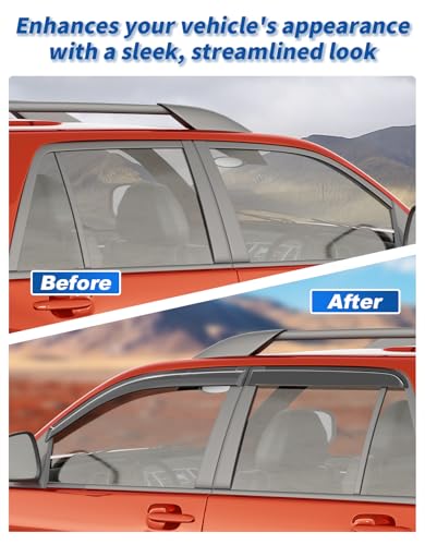 Tape-on Rain Guards Fit for 2003-2009 Toyota 4Runner Extra-Thick Window Rain Guard Window Deflectors Window Vent Visors Vent Shades Exterior Car Accessories-4PCS - size: Fit for 2003-2009 Toyota 4Runner