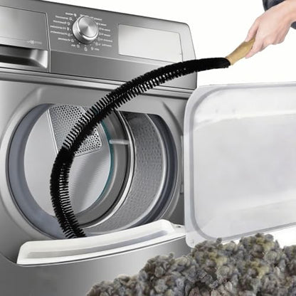 Full-Bristle Dryer Vent Cleaner Brush, Dryer Lint Brush and Lint Removal Tool for Trap and Duct, 49.21 Inches Flexible for Deep Cleaning to Remove Pet Hair & Lint and Improve Efficiency