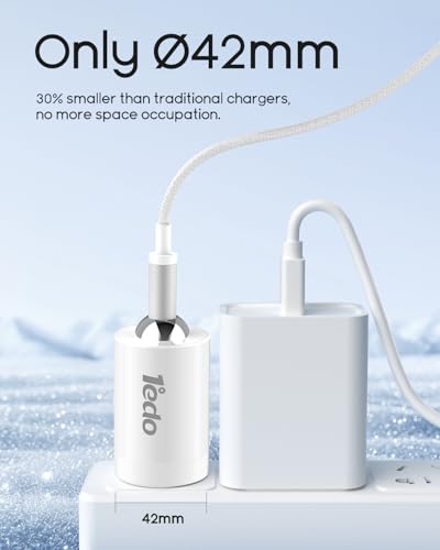 Magnetic for iPhone Charger, 1°edo GaN 65W Fast USB C Charger Block, PD 3.0 QC 4.0 Foldable Magnetic Fast Charger with 6FT Cable for iPhone 17/16 and More Series, Samsung Galaxy, iPad erc (White) - color: White