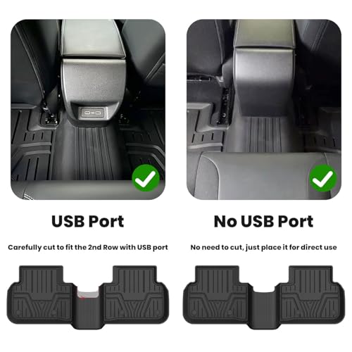 LASFIT Floor Mats for Honda Civic 2022-2025 2026 Sedan Hatchback Si (Include Sport), with&w/o USB Port | for Acura Integra 2023-2026, All Weather Car Floor Liners, 1st & 2nd Row, Black - style: 1）For Honda Civic | 2022-2026 | 1st & 2nd Row (Rear Seats Wit