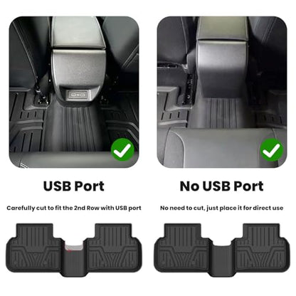 LASFIT Floor Mats for Honda Civic 2022-2025 2026 Sedan Hatchback Si (Include Sport), with&w/o USB Port | for Acura Integra 2023-2026, All Weather Car Floor Liners, 1st & 2nd Row, Black - style: 1）For Honda Civic | 2022-2026 | 1st & 2nd Row (Rear Seats Wit