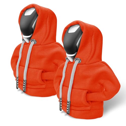 Gear Shift Hoodie, Gear Shift Cover, Funny Car Gear Shift Cover, Automotive Interior Cute Gadgets, Automotive Interior Accessories and Decoration (Orange-2PCS) - color: Orange-2PCS
