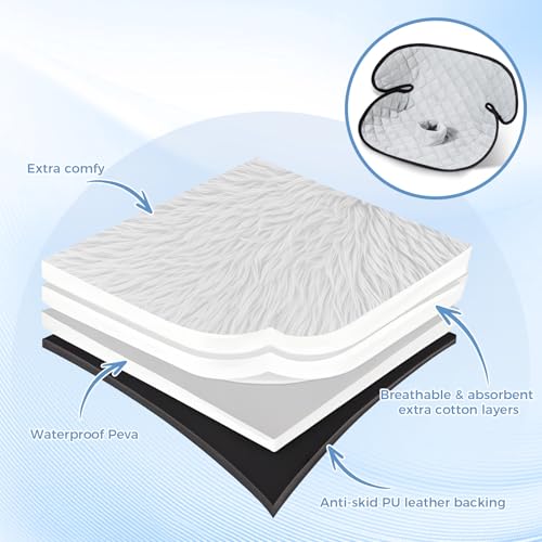 2-Pack Waterproof Piddle Pads, Potty Training Car Seat Protector & Reusable Liner – Non-Slip, Leak-Proof Cover for Car Seats, Strollers, High Chairs, Machine Washable(Grey) - color: Grey