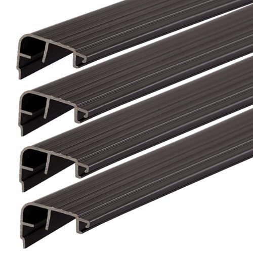 Pangda 4 Pcs 36 L Fixed Vinyl Sill Cap 1-1/4 Inches High Exterior Door Threshold Seal Replacement for Residential Door Trim-to-fit Fixed Vinyl Sill for Residential Entry Waterproof(Dark Brown) - color: Dark Brown, size: 1-1/4,36 Inch
