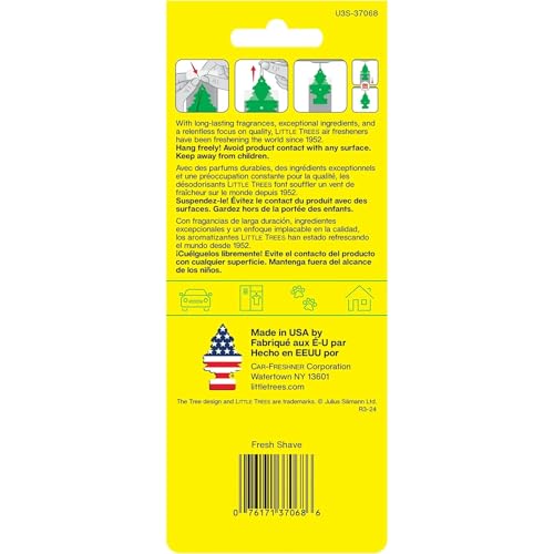Little Trees Car Air Freshener 6-Pack (Fresh Shave) - size: 6 Count (Pack of 1)