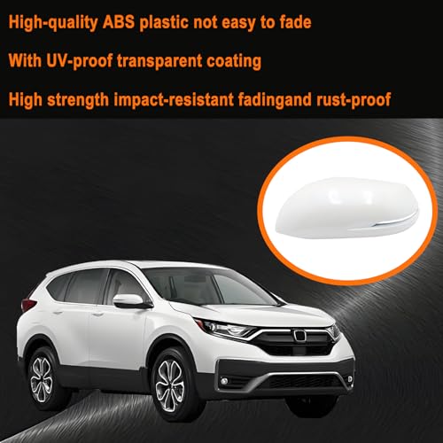 Left Driver Side Replacement Mirror Cover Compatible with 2017-2022 Honda CR-V CRV,2016-2022 Honda HRV HR-V Exterior Door Side Rearview Mirror Cap Cover With Turn Signal Light Pearl （White） - size: Left White