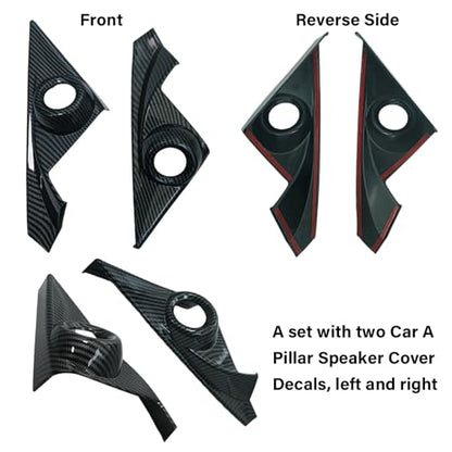 Car A Pillar Speaker Cover Compatible with Honda Civic Accessories 10th Gen 2016 2017 2018 2019 2020 2021ABS Carbon Fiber Style Interior (2 PCS) - color: A Pillar Speaker Cover