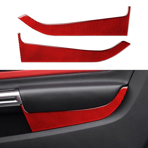 Car Front Door Panel Sticker Carbon Fiber Decal for Ford Mustang 2015 2016 2017 2018 2019 2020 2021 2022 2023 2024 Accessories - color: Front Door Panel