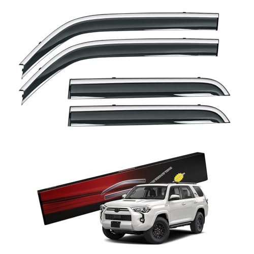 Rain Guards Compatible with Toyota 4Runner 2010-2023 2024 Side Window Deflectors Window Visors Out-Channel Guard Deflector Vent Visor-4pcs - style: Toyota 4Runner 2010-2024