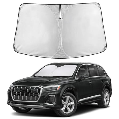 Autovir Windshield Sun Shade Fit for 2016-2024 2025 2026 Audi Q7 Sun Shade, Front Window Sun Visor, UV Protection, Heat Blocker, Foldable Car Accessories - size: For Audi Q7 2016-2026