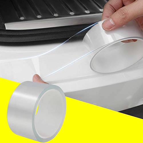 QBUC Car Door Entry Guards Scratch Cover Protector Paint Threshold Guard,Door sill Protector,Front Rear Door Entry Sill Guard Scuff Plate for Most Cars,2in9.8ft(5cm*3m) Transparent - color: Transparent, size: 2in*9.8ft